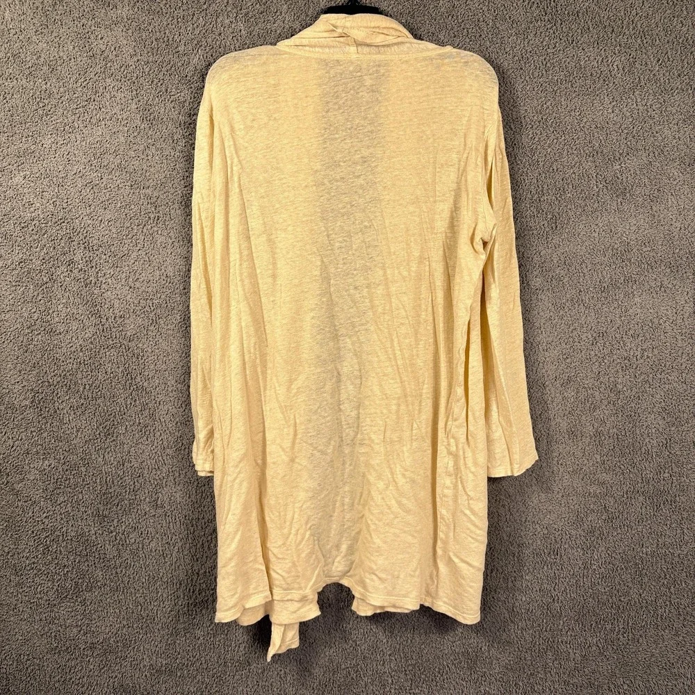 Theory Cardigan Sweater Womens Medium Beige Liene Long Open Minimal Quiet Luxury